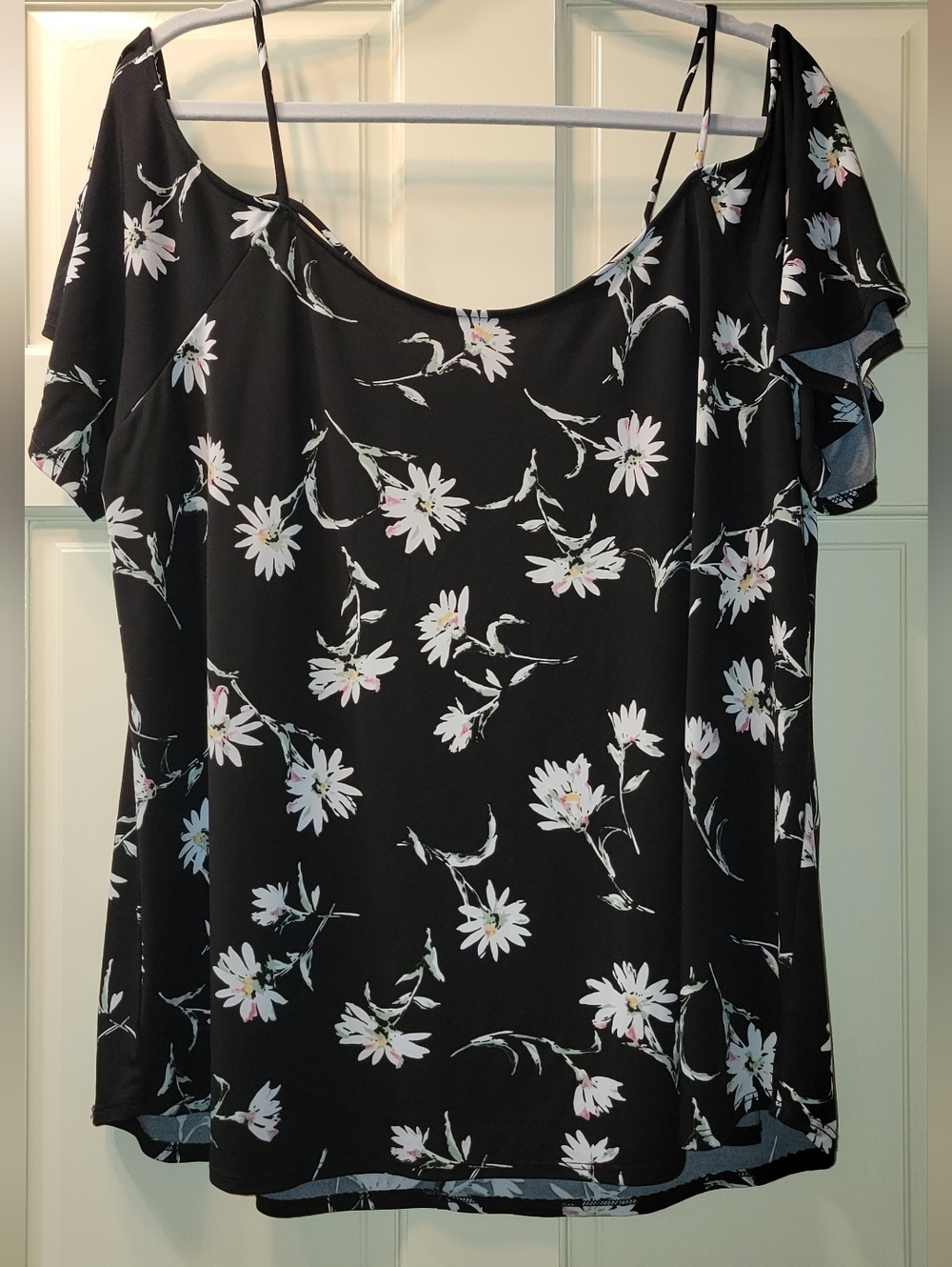 Kaileigh - Valette Back Detail Cold Shoulder Knit Top- Size 2X - Picture 4 of 7